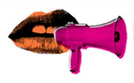 Bild des Logos der Mädchenmannschaft: Ein Mund mit pinker Flüstertüte